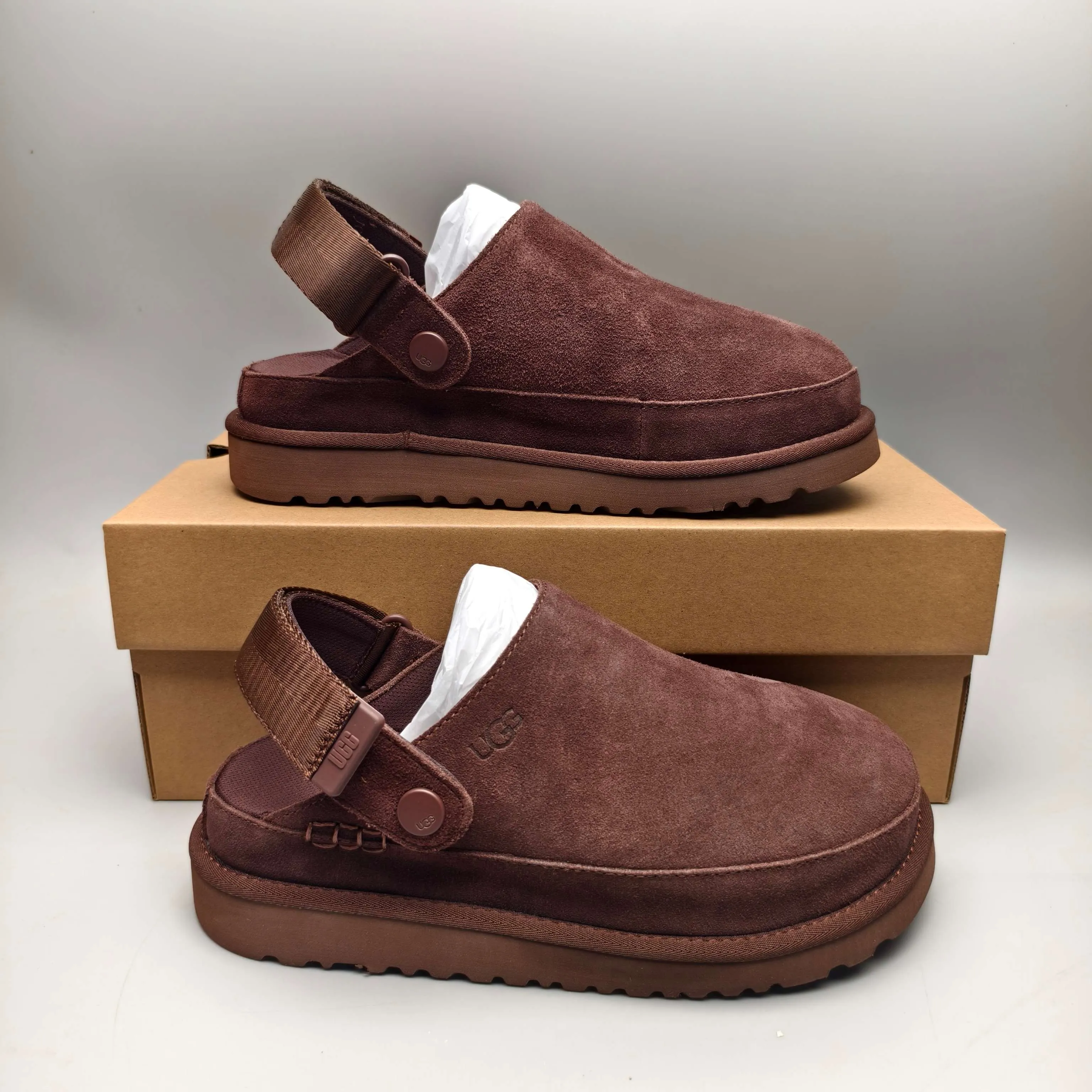 💰440 UGG sheepskin all-in-one snow boots 8252 new fall slip-on sandals Color: Maroon Black Green Sand Chocolate Size: 35-41